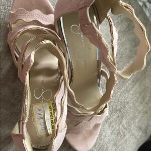 Jessica Simpson Pink Satin Heels